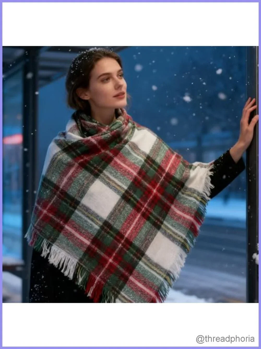 Oversized Plaid Tartan Scarf Shawl Wrap for Women Men, Soft Cashmere-Like